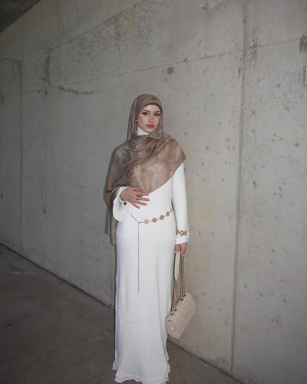 Neutral Quartz Printed Hijab