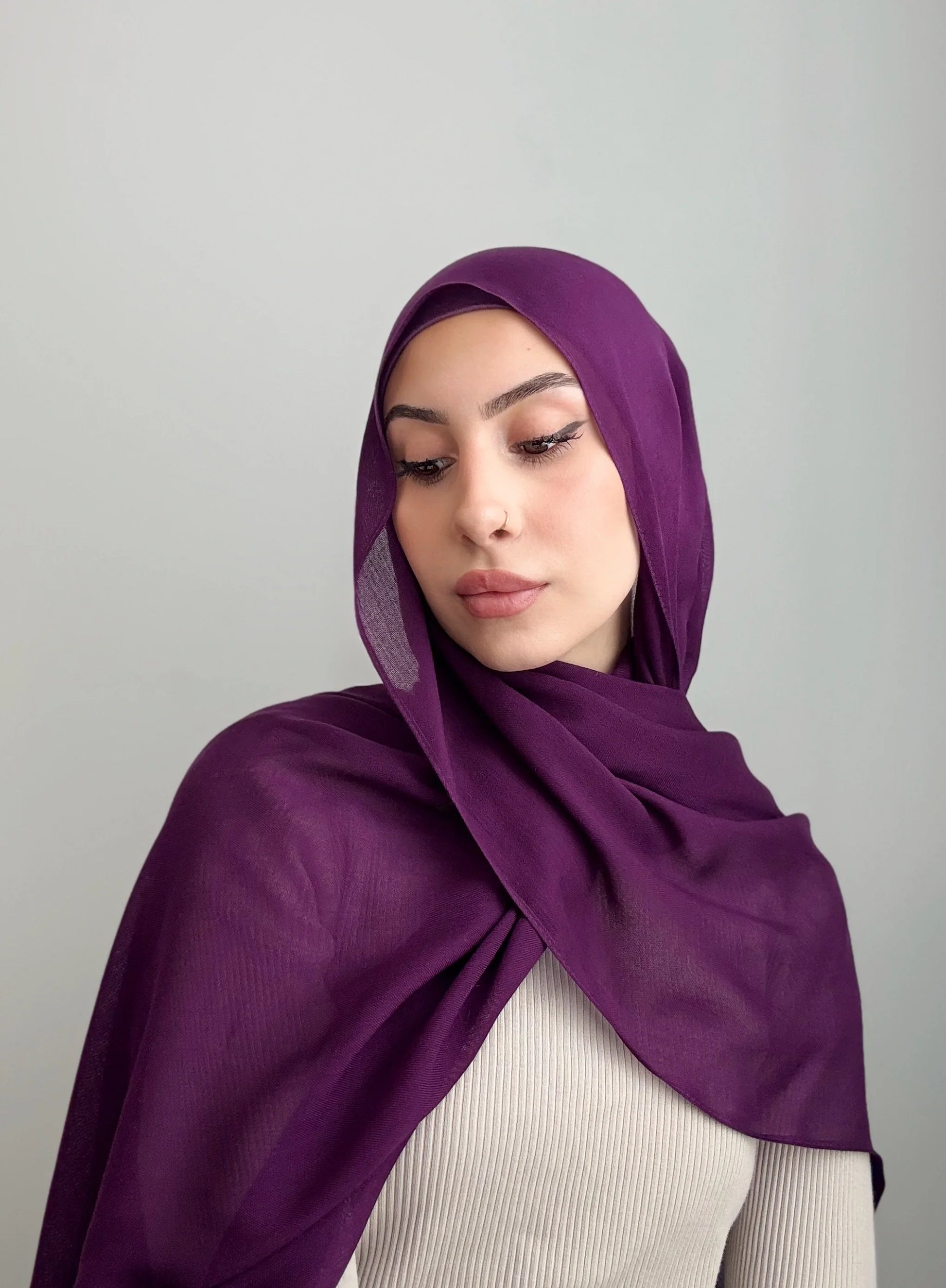 Plum Modal Hijab set