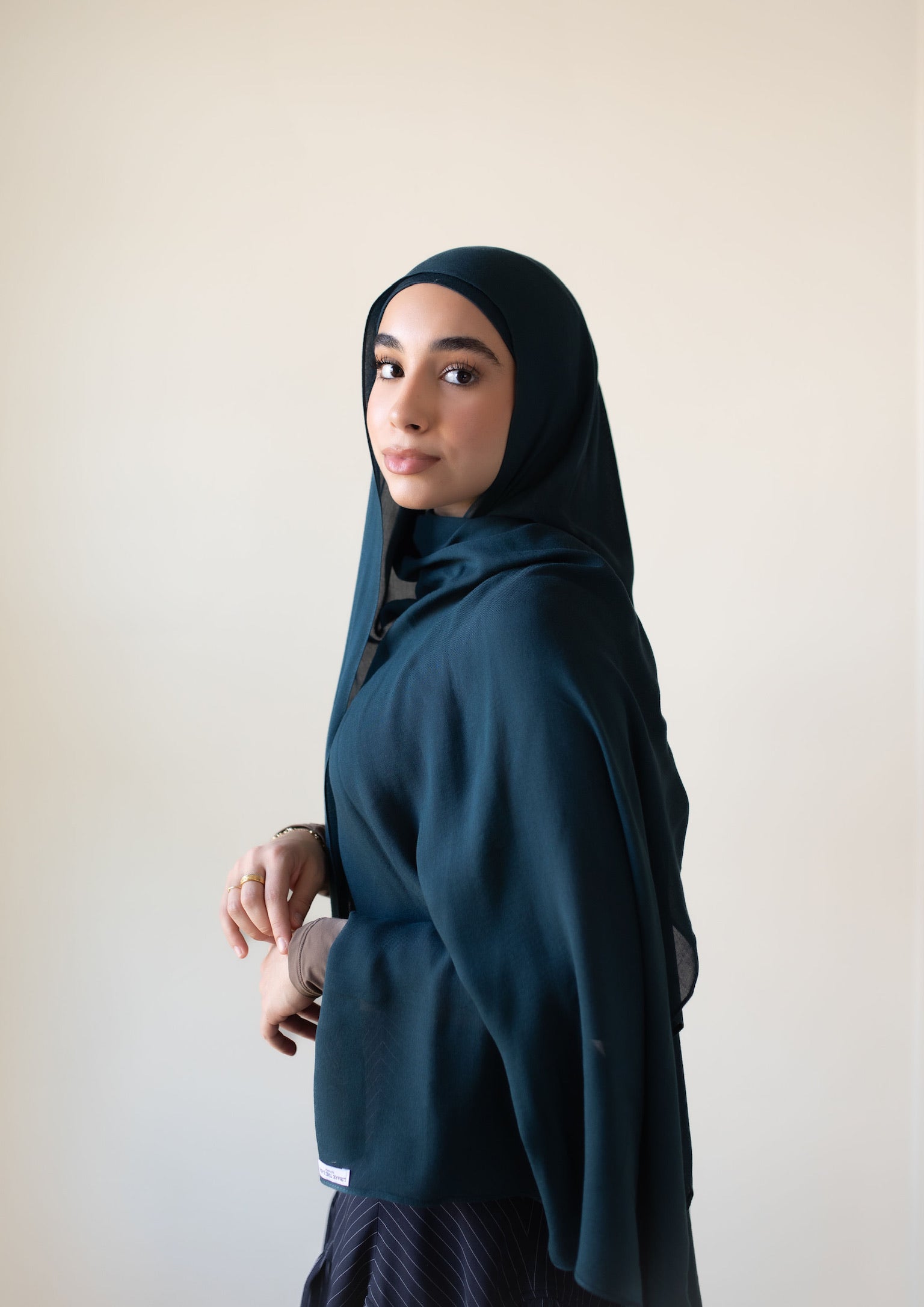 Dark Teal Modal Hijab Set