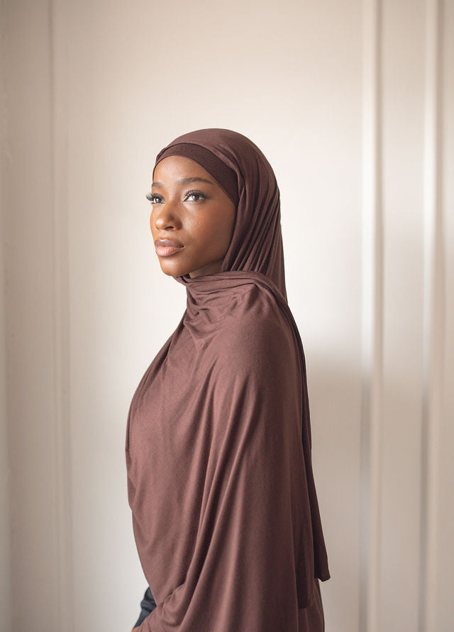 Chocolate Jersey Hijab Set