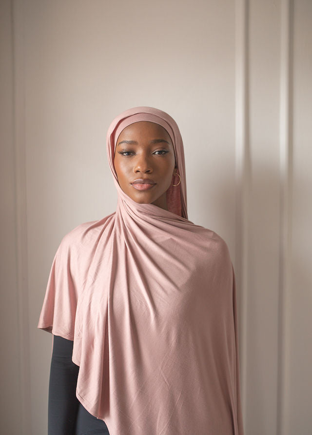 Light Pink Jersey Hijab Set