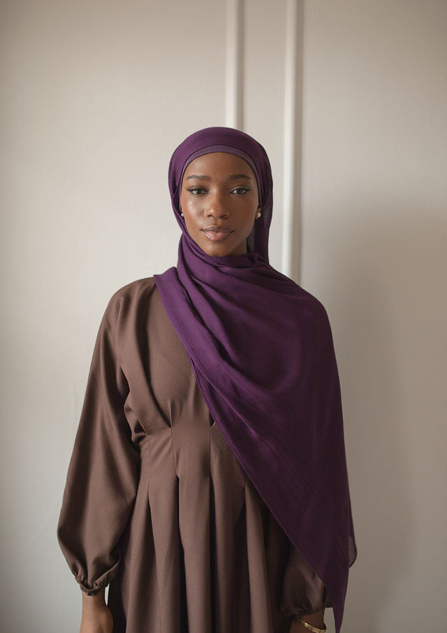 Plum Modal Hijab set